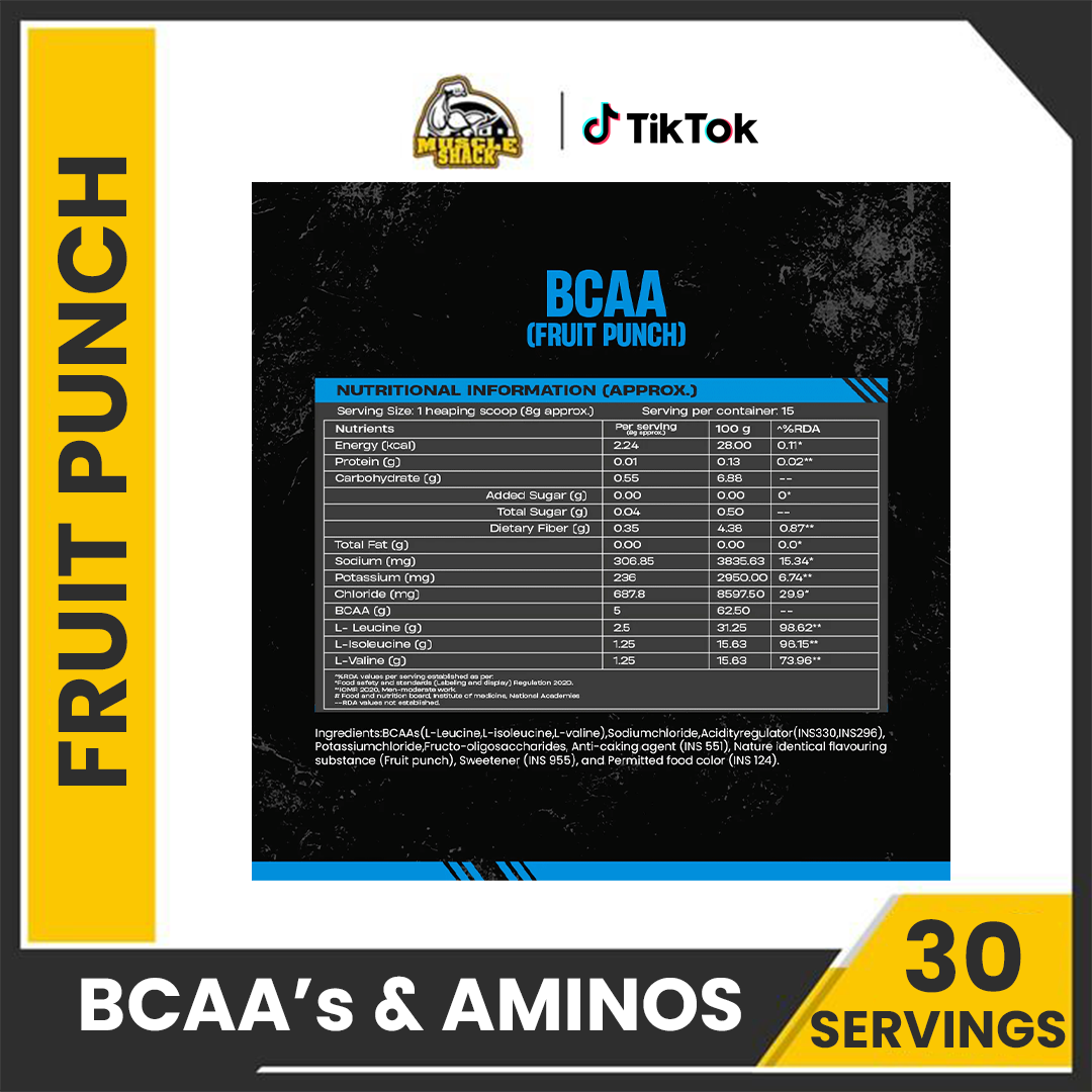Rule 1 R1 BCAA Fruit Punch, Boost Energy and Endurance, Fast Recovery | Pre Workout | 30 Servings