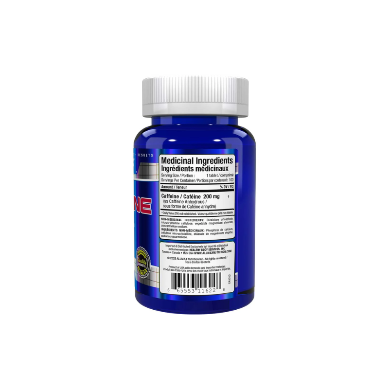 All Max Nutrition Caffeine - 200mg - 100 Tablets | Caffeine | Improve Strength | Pre workout caffeine