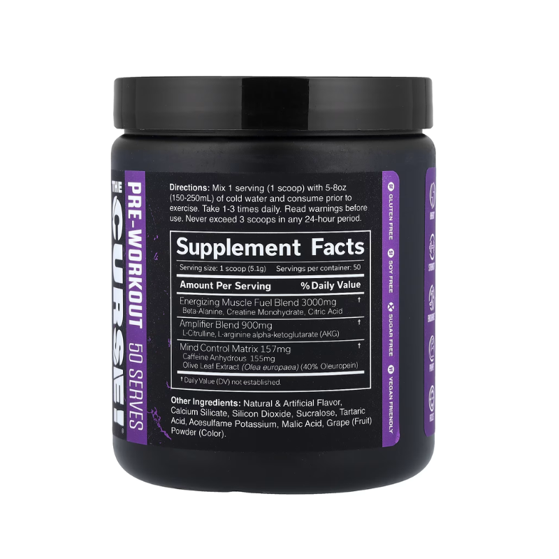 JNX Sports The Curse - 50 Servings Dark Grape | Pre workout | ENHANCE YOUR ENERGY & PERFORMANCE |