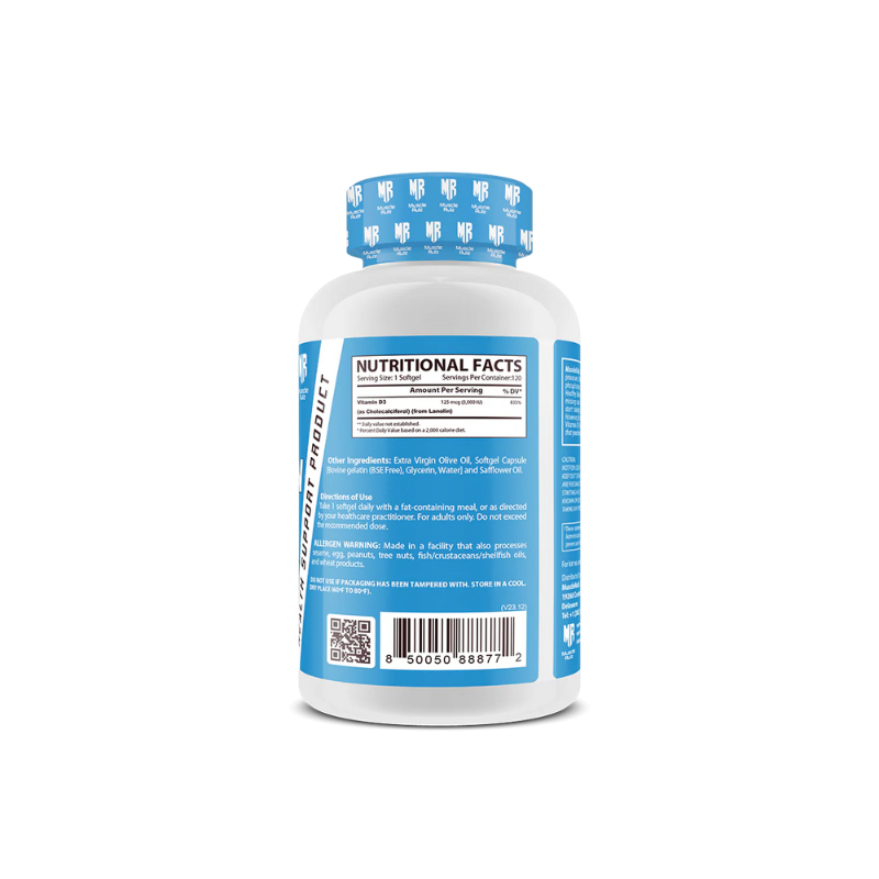 MUSCLE RULZ VITAMIN D3 120 SOFTGELS