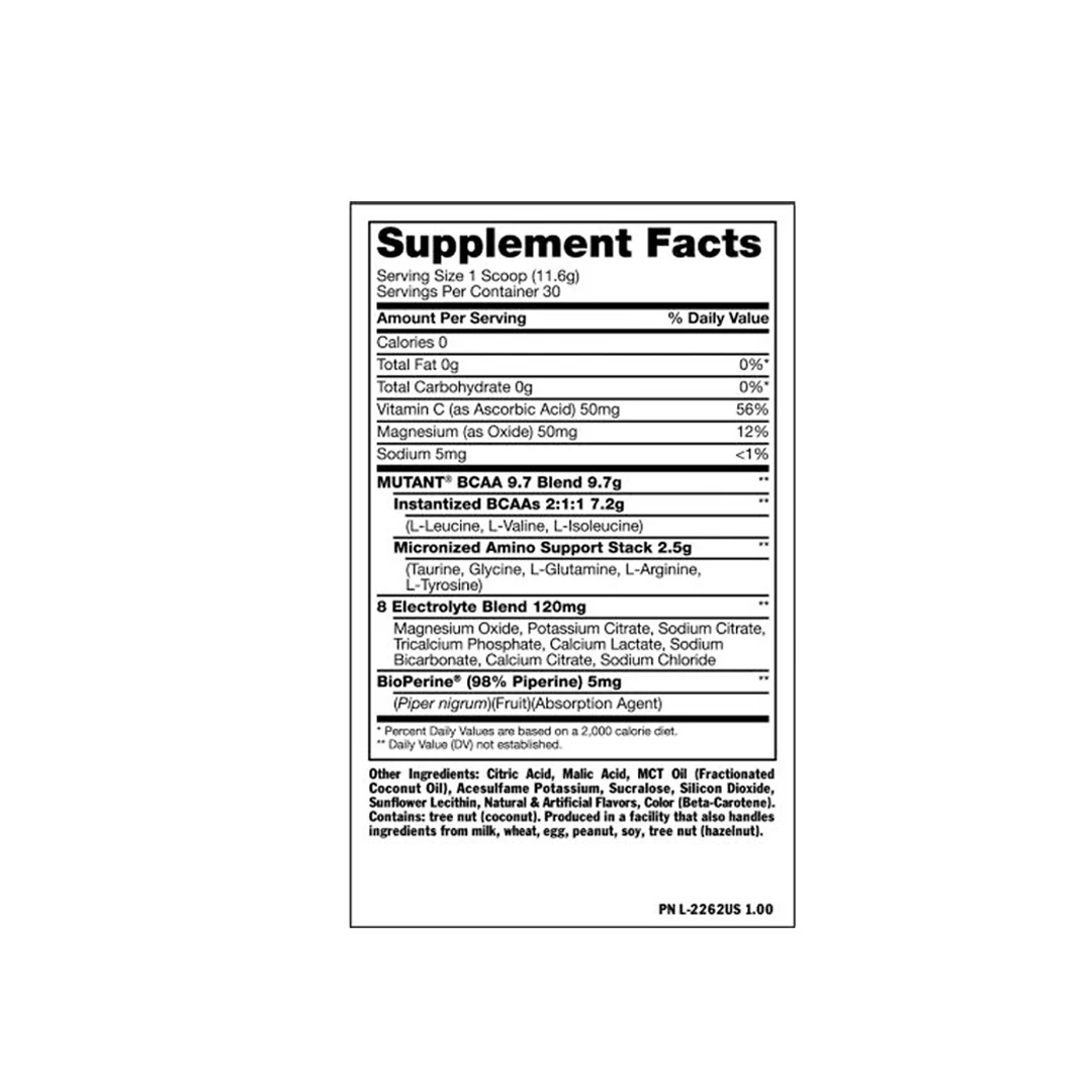 Mutant BCAA 9.7 MUSCLE RECOVERY Sports Drink Formula 30 SERVINGS | BOOST ENERGY | PRE WORKOUT