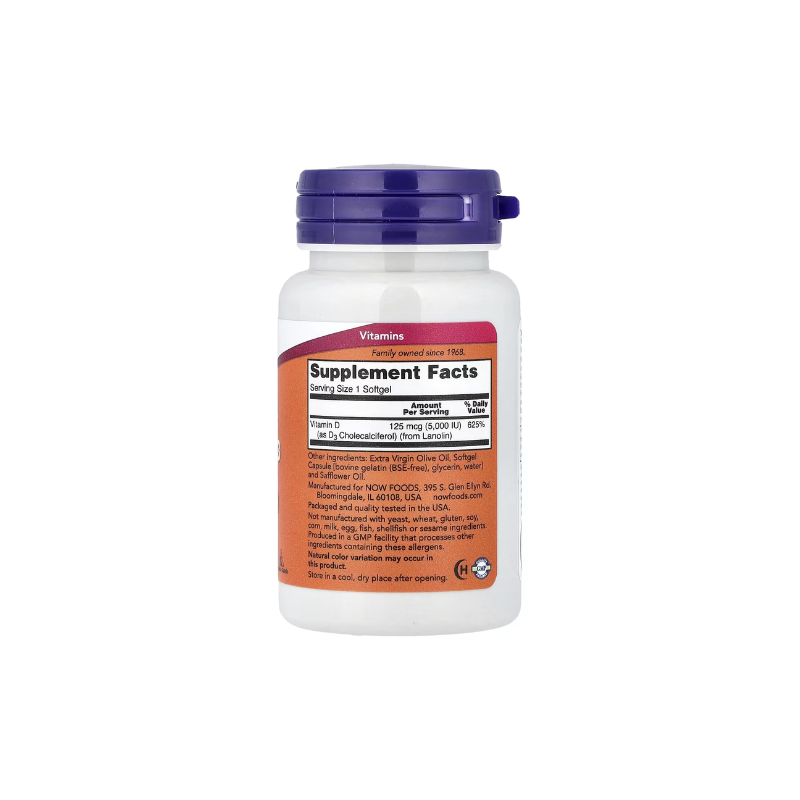 Now Foods Vitamin D-3 (5,000 IU) - 120 Softgels