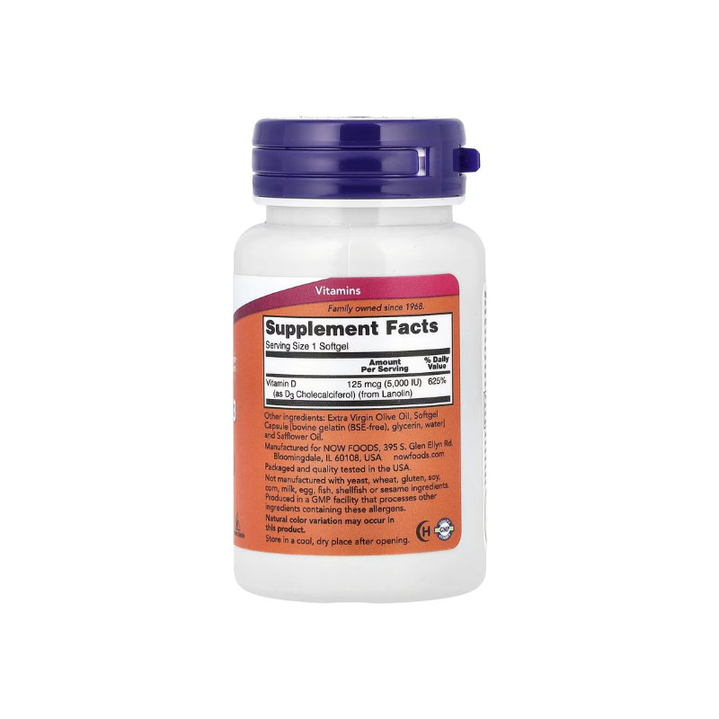 Now Foods Vitamin D-3 (5,000 IU) - 240 Softgels