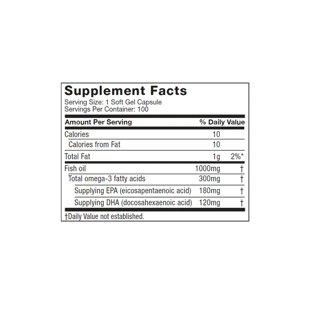 MuscleTech Platinum 100% Omega Fish Oil - 100 Softgels