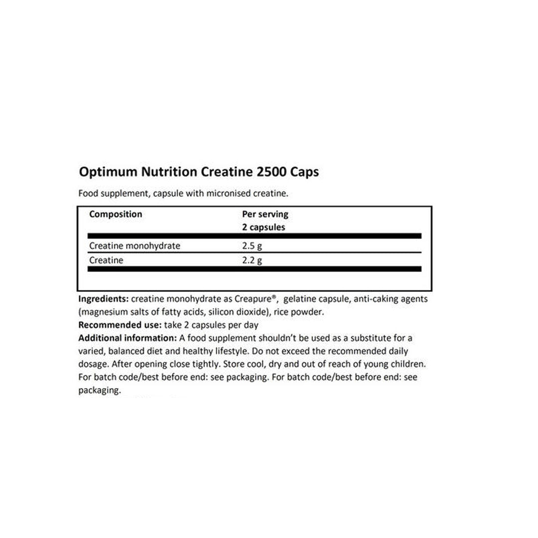OPTIMUM NUTRITION CREATINE 2500 - 200 CAPSULES