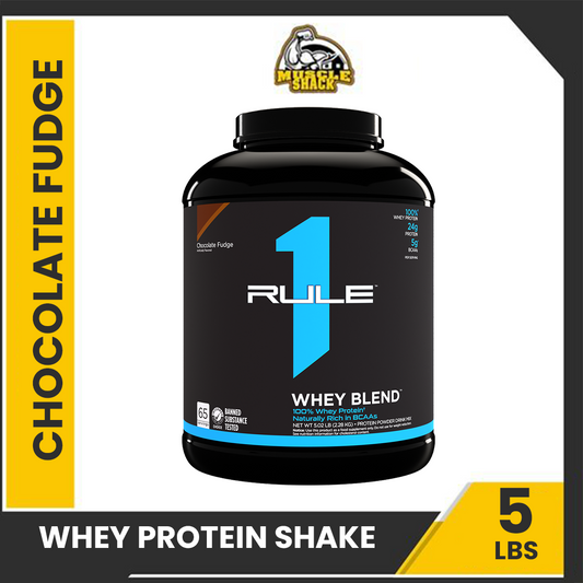 RULE 1 R1 WHEY BLEND - 5LBS - CHOCOLATE FUDGE | MUSCLE BUILDING | IMPROVE SIZE |