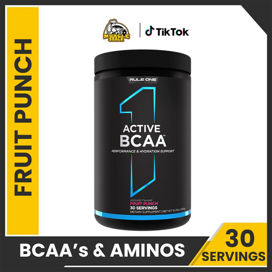 Rule 1 R1 BCAA Fruit Punch,  Boost Energy and Endurance, Fast Recovery | Pre Workout | 30 Servings