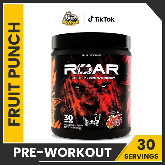 Rule 1 R1 Roar 30 Servings ,, 315g. | Fruit Punch | Pre-Workout | Boost Power & Energy. RULE 1 R1