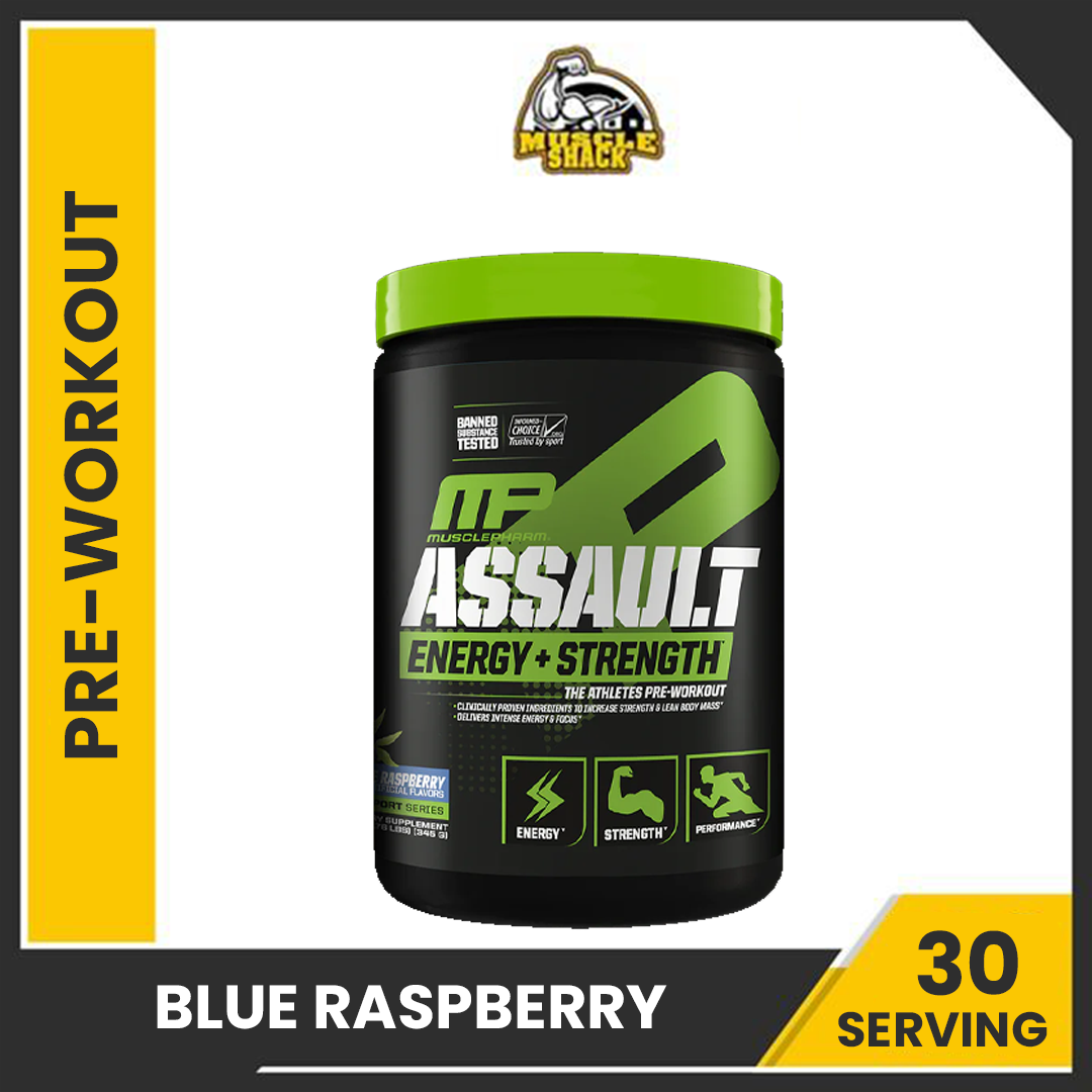 MUSCLEPHARM ASSAULT PRE-WORKOUT | BLUE RASPBERRY | ENHANCE STAMINA | BOOST YOUR POWER and ENDURANCE|
