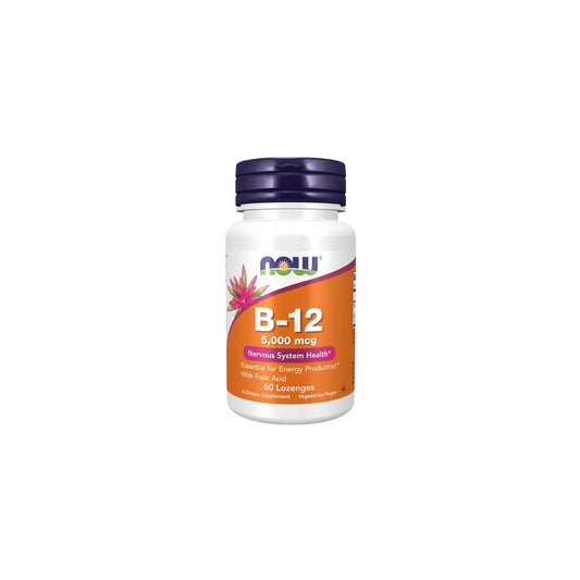 Now Foods Vitamin B-12 (5,000mcg) With Folic Acid - 60 Lozenges