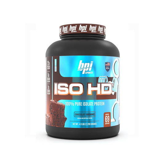 BPI Sports  ISO-HD: Fast Acting Muscle Building Whey Protein Shake - 5lbs - Chocolate Brownie