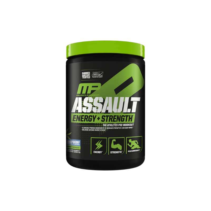 MUSCLEPHARM ASSAULT PRE-WORKOUT | BLUE RASPBERRY | ENHANCE STAMINA | BOOST YOUR POWER and ENDURANCE|