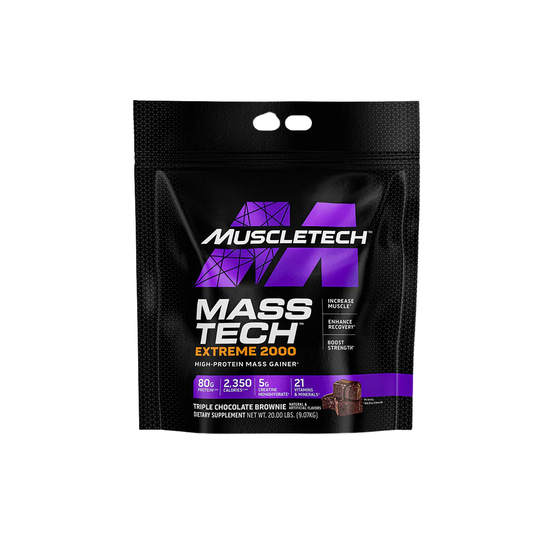 MUSCLETECH MASS TECH EXTREME 2000 HIGH PROTEIN MASS GAINER - 20LBS - TRIPLE CHOCOLATE BROWNIE