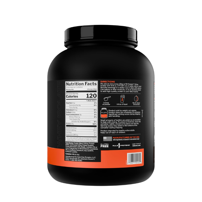 RULE 1 R1 PROTEIN - 100% WHEY PROTEIN ISOLATE & HYDROLYSATE - 5LBS - CHOCOLATE FUDGE