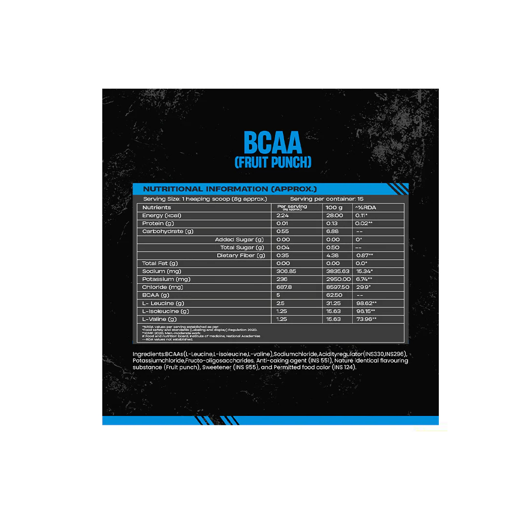 Rule 1 R1 BCAA Fruit Punch,  Boost Energy and Endurance, Fast Recovery | Pre Workout | 30 Servings