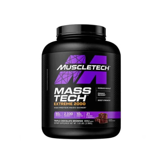 MuscleTech Mass Tech Extreme 2000 High Protein Mass Gainer - Triple Chocolate Brownie - 6lbs