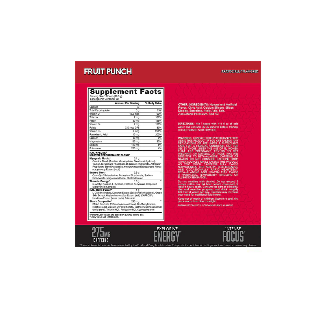BSN N.O. Xplode NEW - 30 Servings Grape / FRUIT PUNCH