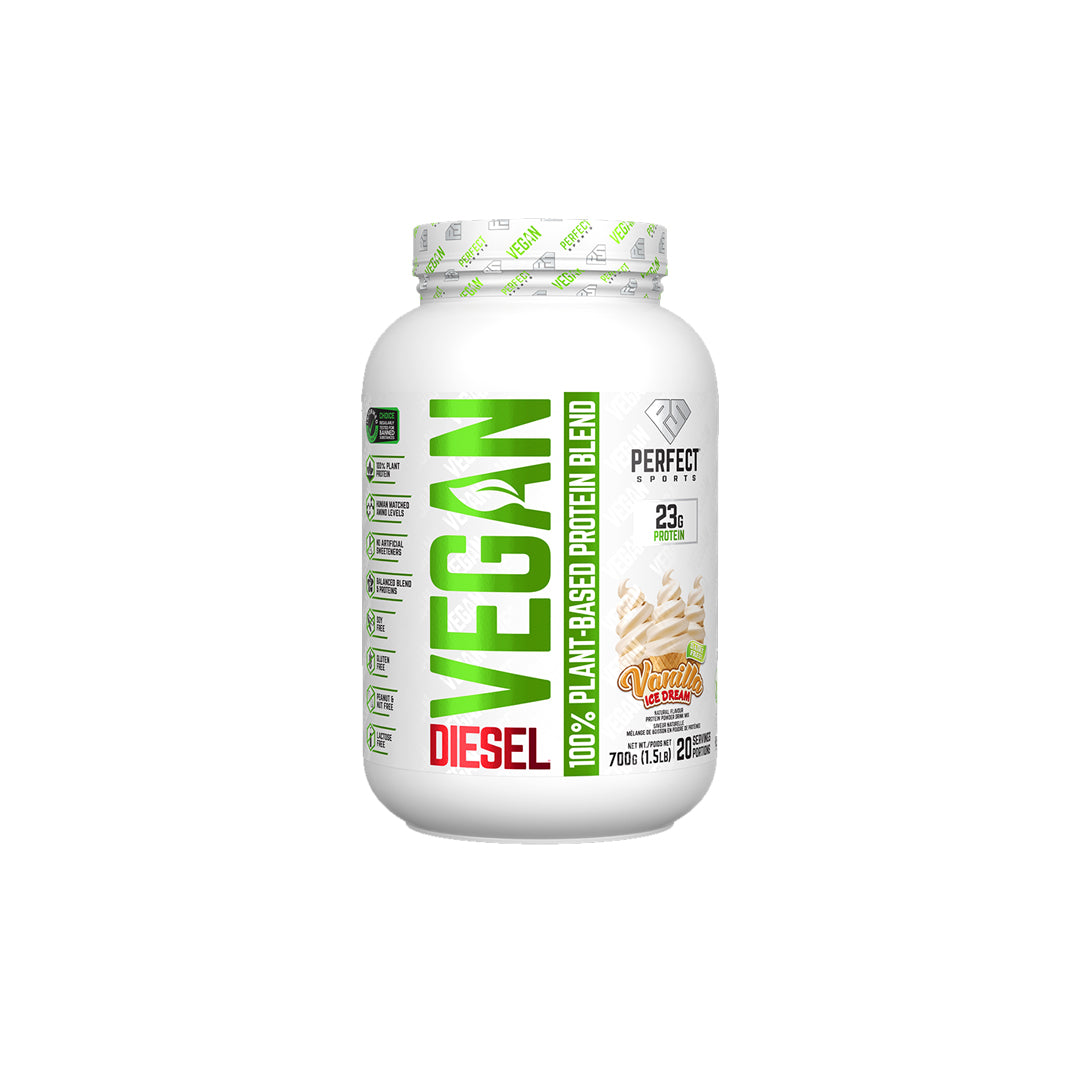 Perfect Sports Diesel Vegan 100% Plant-Based Protein - 1.5lbs  (Vanilla Ice Dream)